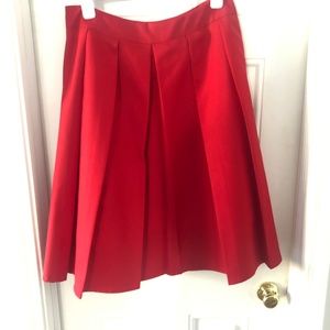 Red knee length skirt